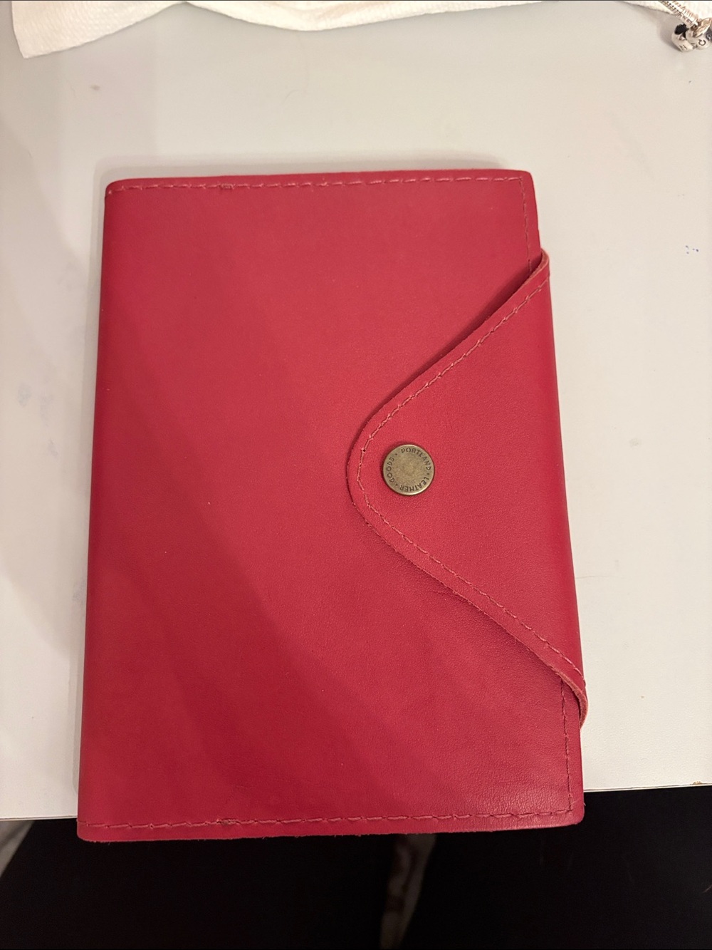 Portland Leather Bright Red Passport or Notebook Cover